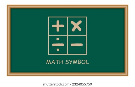 Ilustración vectorial del logotipo del símbolo matemático. Diseño del logotipo de la operación matemática