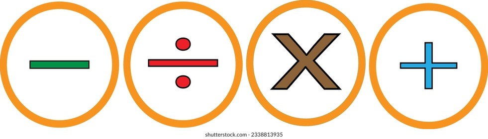 math symbol logo vector illustration. Operation mathematics logo design. Math symbols icon.