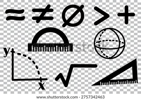 Math symbol. Mathematics icon set