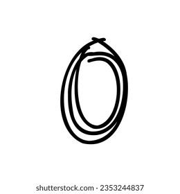 Math symbol multiply bold font in doodle scribble brush hand drawn style isolated on white background. For lettering, presentation, education, logo, signboard, branding, abc, alphabet.