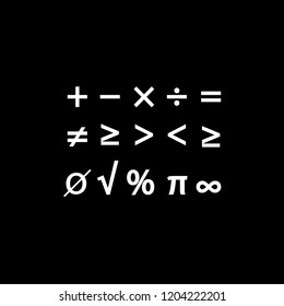 Math symbol on black