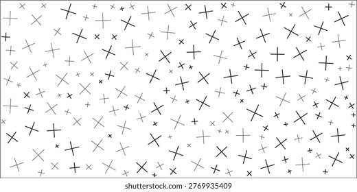 Math symbol pattern. Mathematic geometric seamless . Abstract background from plus, multiplication signs. On white background. Geometric Stars seamless pattern .