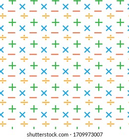 Math Symbol Seamless Pattern Vector Illustration Background.