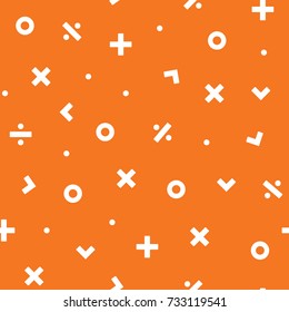 Math Symbol Seamless Pattern Vector Illustration Background For Scrapbook, Flyers, Posters, Web, Greeting Cards