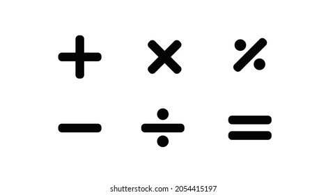 Math Symbol Set. Vector isolated editable flat illustration