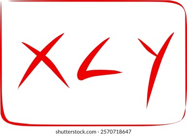 math symbol x is less than in doodle style