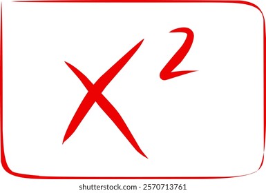 math symbol x squared in doodle style