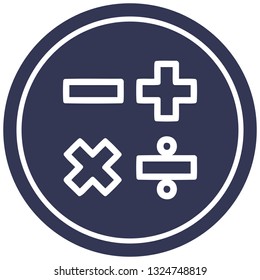 símbolo circular de símbolos matemáticos