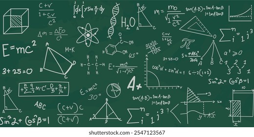 math symbols education style vector design isolated green background