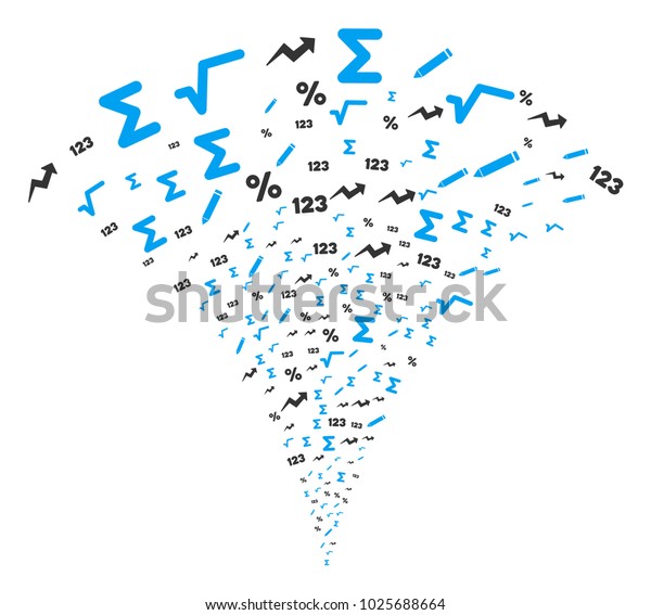 Math Symbols Exploding Fountain Vector Illustration Stock Vector ...
