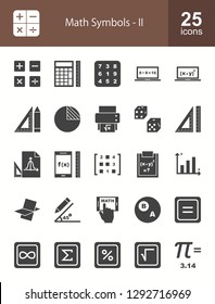 Math Symbols Glyph Icons
