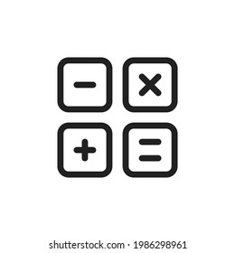 Mathe-Symbole Taschensymbol oder Logo einzeln auf Zeichen, Vektorgrafik