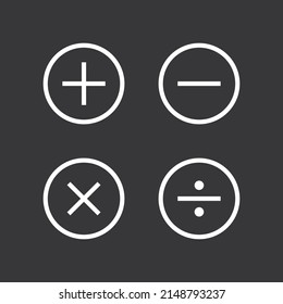 Math symbols icon on grey background