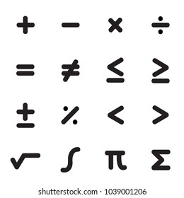Math Symbols Icon Set