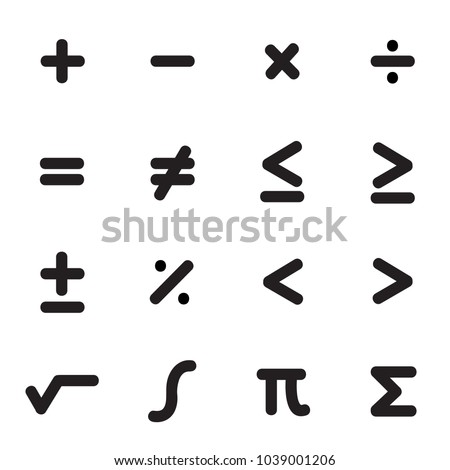 Math Symbols Icon Set