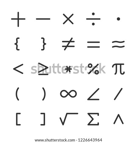 math symbols, icon set. mathematical calculations. Line with editable stroke Stock photo © 