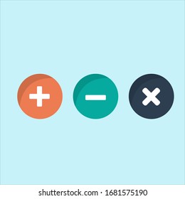 Icono de símbolos matemáticos. Para sitios web y aplicaciones. Imagen de fondo azul. Ilustración vectorial de línea plana. EPS 10