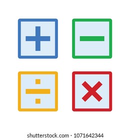 Math symbols vector and Math icons