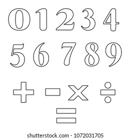 Math symbols vector and Math icons