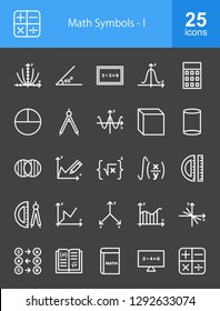 Math Symbols Line Icons