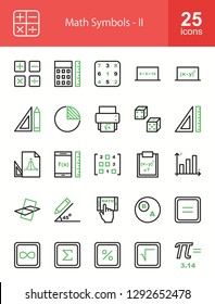 Math Symbols Line Icons