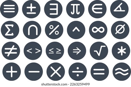 Math symbols, mathematic icon VECTOR DESIGN