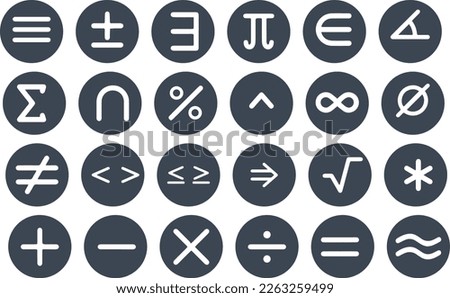 Math symbols, mathematic icon VECTOR DESIGN