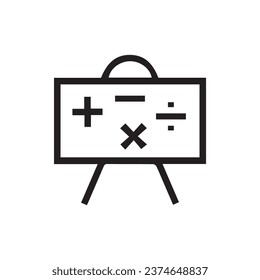 Math Symbols On Blackboard Vector Image Illustration Pictogram on White Background