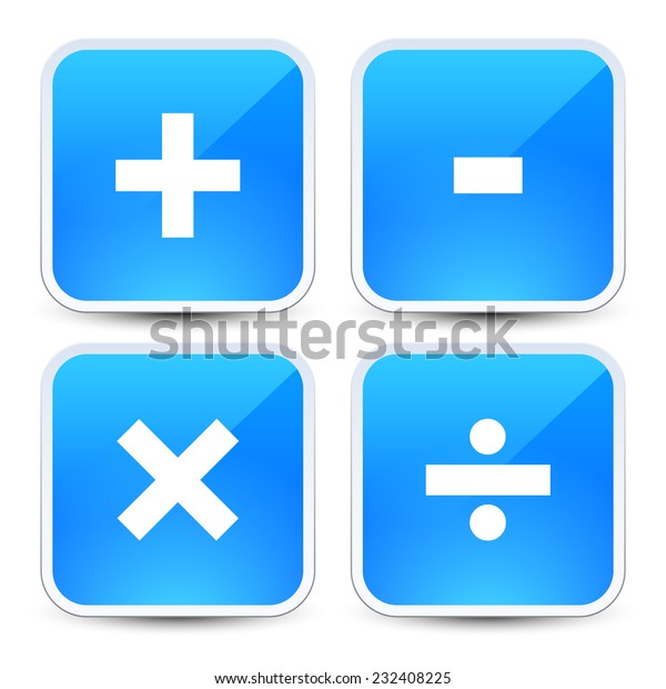simple math symbols light blue