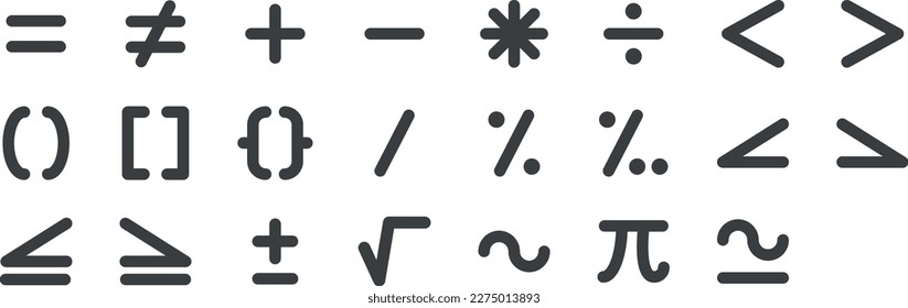 Math Symbols and Operators - Icons Set