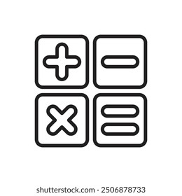 Math Symbols Outline Icon Vector Illustration