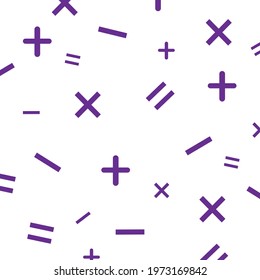 math symbols pattern on white background