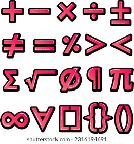 math symbols plus, minus, multiplication, division