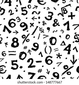 Math symbols, seamless pattern for your design