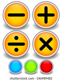 Math symbols: Subtract, add, divide, sum, multiply