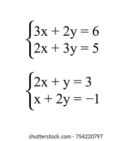 Math system of linear equations or linear system, vector