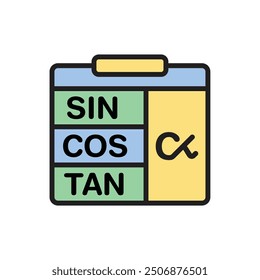Math Table Icon Vector Illustration