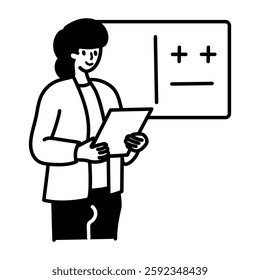 Math teacher icon in hand drawn style 
tutor
