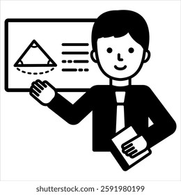 Math Teacher Teaching Mathematics Icon