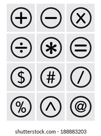Math and Tech Symbol Set - Vector