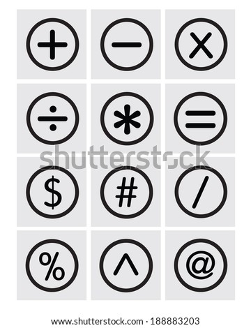 Math and Tech Symbol Set - Vector