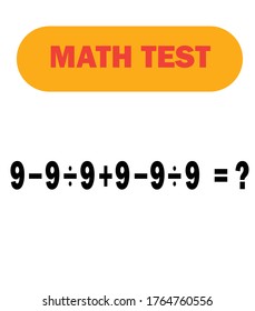 Prueba de matemáticas para niños y adultos. ilustración vectorial