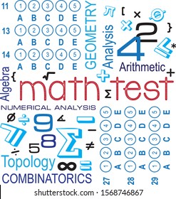 Math Test Reminder Math Symbols Questionnaire Stock Vector (Royalty ...