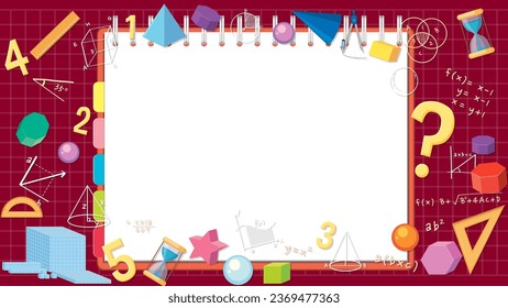 Math Tools on Blank Background Banner illustration