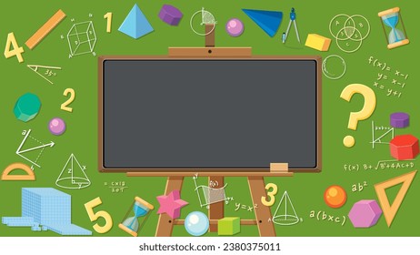 Math Tools on Blank Background Banner illustration