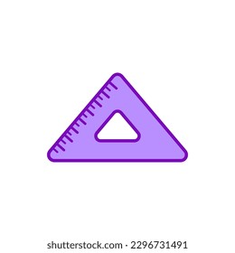 math triangle ruler modern retro neon flat icon-geometry sign-mathematics illustration-measurement illustration - education vector
