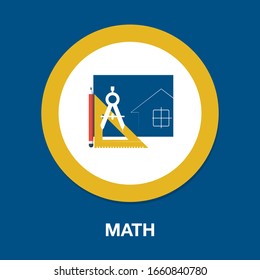  Math Triangle Ruler And Pencil Icon