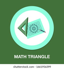  Math Triangle Ruler And Pencil Icon