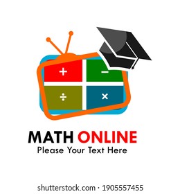 Math tv or math online logo template illustration