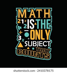 math typographic t shirt design, mathematics t shirt